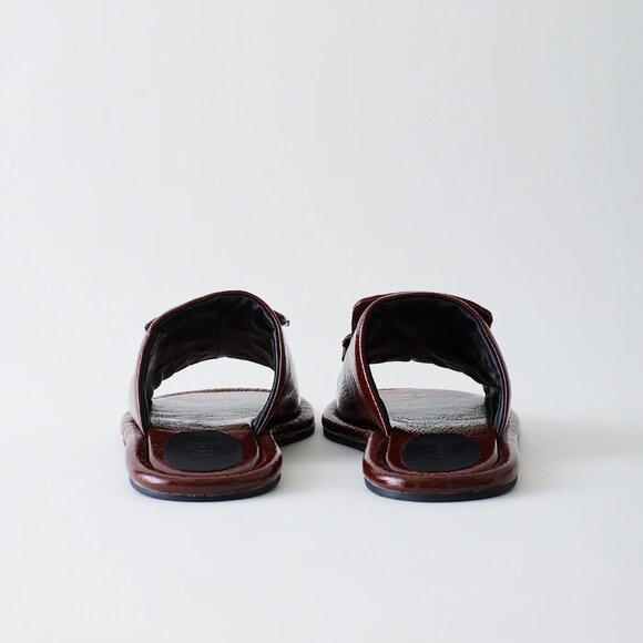 Tibi Beryen Naplack Sandal, Chocolate size 35 - Picture 3 of 8